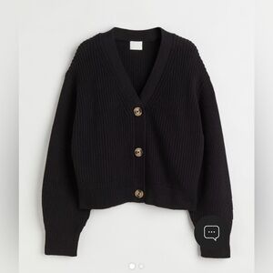 Chunky rib-knit cardigan with tortoiseshell buttons